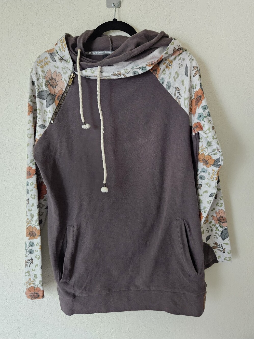 Ampersand Floral-Sleeve Double Hood Pullover Sweater